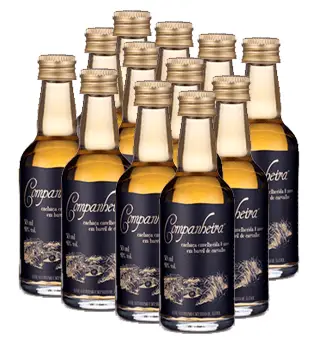 12 Miniatura Cachaça Companheira EXTRA PREMIUM 8 anos Carvalho 50 ml