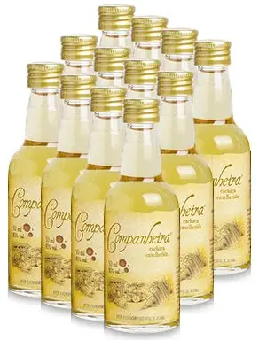 12 Miniatura Cachaça Companheira Carvalho 50 ml