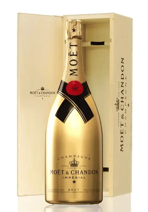 Champagne Jeroboam Moët & Chandon Brut Golden 3000 ml – Caixa Madeira