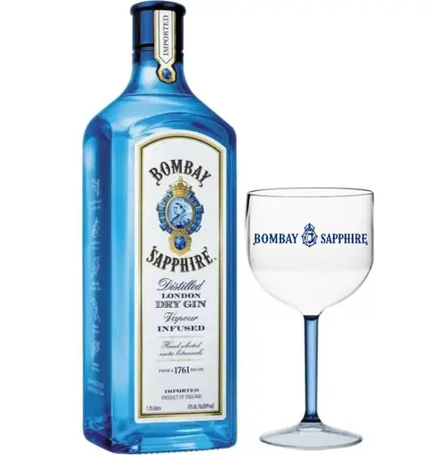Gin Bombay Sapphire 1750 ml + 1 Taça Logo