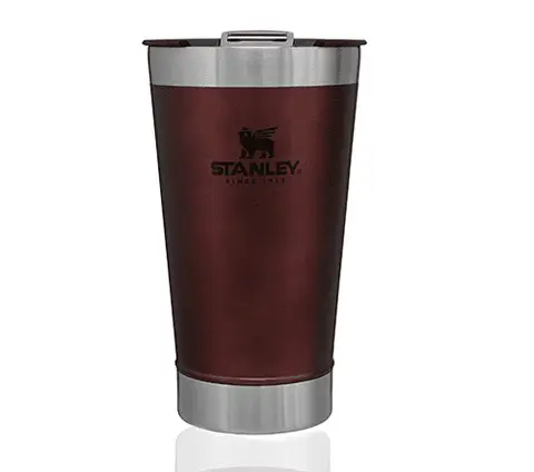 Copo Térmico Stanley Vermelho Com Tampa de Cerveja 473 ml