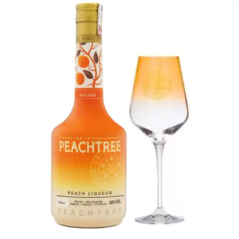 Kit Licor Peachtree 700 Ml + Taça Person