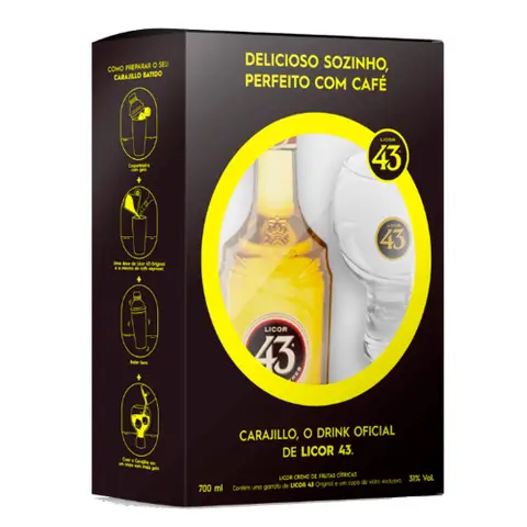 Kit Licor 43 + Copo Balon 700ml