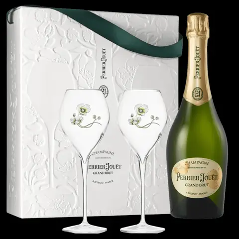 Champagne Perrier-Jouët Grand Brut 750 ml – Kit com 2 Taças