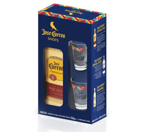 Kit José Cuervo Gold c/ 2 copos 750 ml