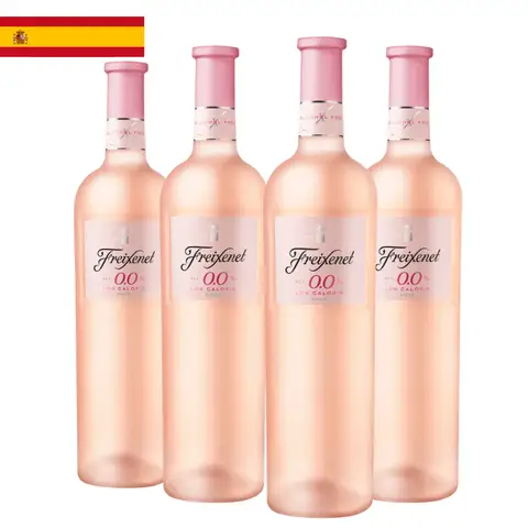 Kit 4 Garrafas Vinho Rosé Freixenet Sem Álcool 750ml