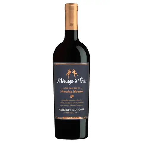 Kit 4 Garrafas Vinho Tinto Menage a Trois Bourbon Barrels Cabernet Sauvignon 750ml