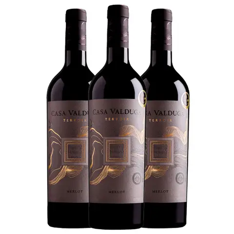 Kit 3 Garrafas Vinho Tinto Casa Valduga Terroir Merlot 750ml