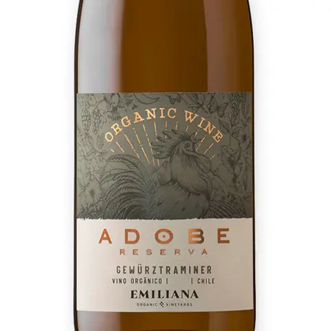 Kit 3 Garrafas Vinho Branco Adobe Reserva Gewurztraminer Orgânico 750ml