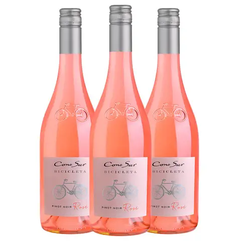 Kit 3 Garrafas Vinho Rosé Cono Sur Bicicleta Pinot Noir Rosé 750ml