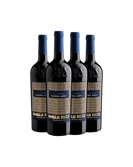 Kit 4 Famiglia Rocca Collezione Oro Cuvée Barrel Aged Rosso Salento IGT